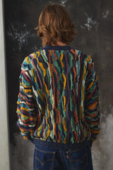 1990’s COOGI Australia Classic Multi-Color 3D Knit Cotton Cardigan 澳洲古著 多色立體針織純棉開襟衫 澳洲製