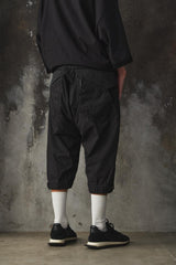 Hamcus Mesh-Panel Cargo Drop-Crotch Shorts/Cropped Pants-Black