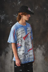 Vintage 90s Los Angeles Dodgers "Front Pages" All Over Print T-Shirt 90年代 洛杉磯道奇隊「報紙頭版」滿版印花古著短T