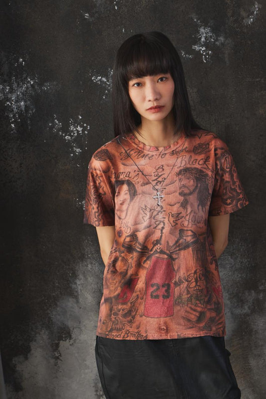 Vintage Tattoo Print Graphic Tee 古著刺青圖騰滿版短T