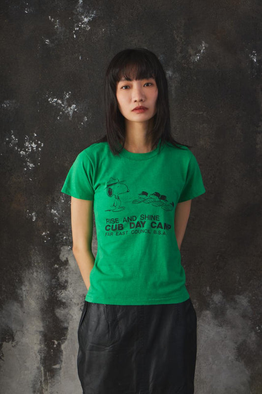 80s Snoopy "Cub Day Camp" Graphic Tee Single Stitch 復古史努比 幼童軍日間夏令營印花 T 單線縫製