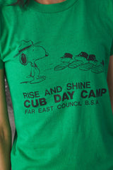 80s Snoopy "Cub Day Camp" Graphic Tee Single Stitch 復古史努比 幼童軍日間夏令營印花 T 單線縫製