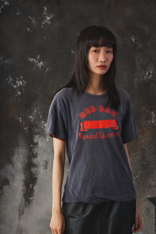 80s Champion Reversible "Red Oak Physical Education" Graphic Tee 美製雙面穿字母印花 T