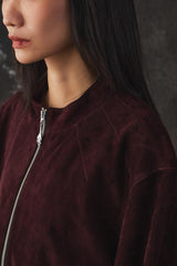 ROCKSTEADY Burgundy Suede Zip-Up Jacket 上海獨立設計師品牌 酒紅色麂皮拉鍊夾克