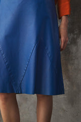 emanuel ungaro PARIS CALFLEATHER EUROPE Midi Skirt 寶藍色小牛皮革裙