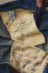 PRPS Japan Made "Purple Goods" Text Printed Distressed Jeans 紫製品 復古水洗字體印刷牛仔褲 女版