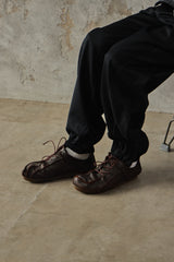 Trippen "Sheet" Brown Leather Shoes 棕色解構皮革綁帶皮鞋