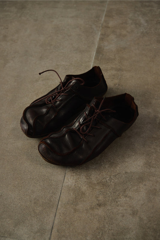 Trippen "Sheet" Brown Leather Shoes 棕色解構皮革綁帶皮鞋