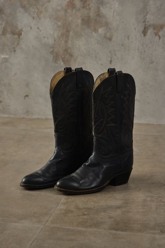Vintage Stetson Leather Western Cowboy Boots 綠色全皮革手工西部牛仔靴
