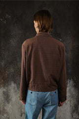 1950s CONMATIC Zipper Windowpane Gabardine Jacket 50年代 窗格紋短版休閒外套 復古黃銅拉鍊