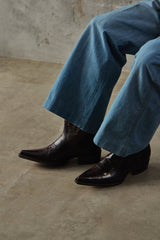 Lucchese Handcrafted Western Boots Black Cherry 黑櫻桃色手工皮革尖頭西部牛仔靴