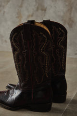 Lucchese Handcrafted Western Boots Black Cherry 黑櫻桃色手工皮革尖頭西部牛仔靴