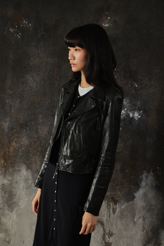 SPORT b. Lambskin Leather Biker Jacket 經典羊皮斜拉鍊騎士皮衣外套
