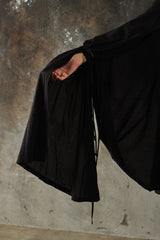 Yohji Yamamoto FEMME Asymmetric Cloak Manto Docking Long Shirt 山本耀司女裝主線 不對稱斗篷披風解構長版襯衫