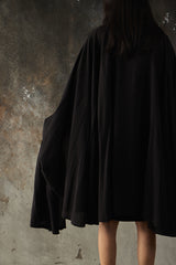 Yohji Yamamoto FEMME Asymmetric Cloak Manto Docking Long Shirt 山本耀司女裝主線 不對稱斗篷披風解構長版襯衫