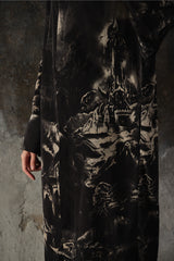 Y's PINK Cupra Crayon Castle Discharge Print Dress