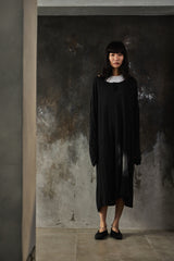 BLACK Scandal Yohji Yamamoto × Suzume Uchida Face Print Henley Neck Long Shirt
