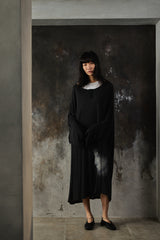 BLACK Scandal Yohji Yamamoto × Suzume Uchida Face Print Henley Neck Long Shirt