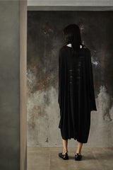 BLACK Scandal Yohji Yamamoto × Suzume Uchida Face Print Henley Neck Long Shirt