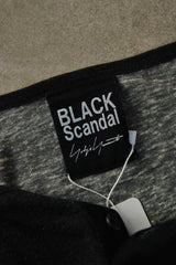 BLACK Scandal Yohji Yamamoto × Suzume Uchida Face Print Henley Neck Long Shirt