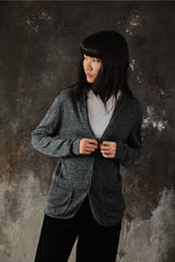 Agnes b. HOMME Grey Fine Knit Cardigan 純麻灰色針織開襟衫