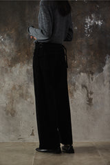 Y's Yohji Yamamoto Side Button Wide Pants 山本耀司 黑色側排釦棉質寬褲