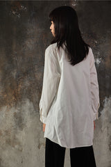 LIMI feu 100/2 Broad A Long Blouse 山本里美 白色長袖棉質襯衫