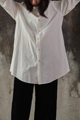 LIMI feu 100/2 Broad A Long Blouse 山本里美 白色長袖棉質襯衫