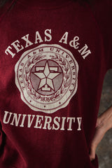 Vintage 80s Soffe Texas A&M Short Sleeve Sweatshirt USA Made 古著德州農工大學 短袖衛衣 美製