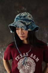 BORO Distressed Denim Bucket Hat 日系復古拼接丹寧漁夫帽