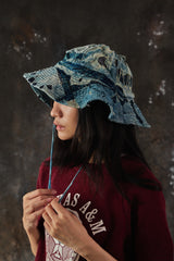 BORO Distressed Denim Bucket Hat 日系復古拼接丹寧漁夫帽