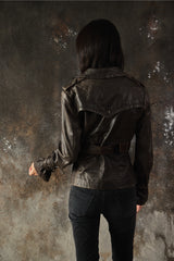 ALLSAINTS AW08 ZOPHIA Vintage Brown Leather Mini Mac Convertible Jacket 復古仿舊深棕兩用式皮革風衣夾克