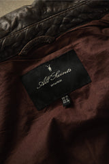 ALLSAINTS AW08 ZOPHIA Vintage Brown Leather Mini Mac Convertible Jacket 復古仿舊深棕兩用式皮革風衣夾克