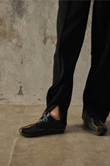 Trippen Furrow Leather Derby Shoes灰綠色綁帶皮鞋