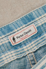 Porter Classic Hickory Denim Kendo Pants 藍染條紋拼接牛仔寬褲