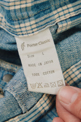 Porter Classic Hickory Denim Kendo Pants 藍染條紋拼接牛仔寬褲