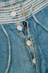 Porter Classic Hickory Denim Kendo Pants 藍染條紋拼接牛仔寬褲