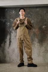 Nigel Cabourn LYBRO Men's Workbench Dungaree Overalls olive 英國工裝品牌 多口袋復古工裝連身吊帶褲