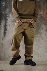 Nigel Cabourn LYBRO Men's Workbench Dungaree Overalls olive 英國工裝品牌 多口袋復古工裝連身吊帶褲