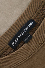 Gosha Rubchinskiy 18AW Velcro Detail Sweatshirt Olive 俄羅斯設計師品牌 魔鬼氈棉質落肩軍綠衛衣