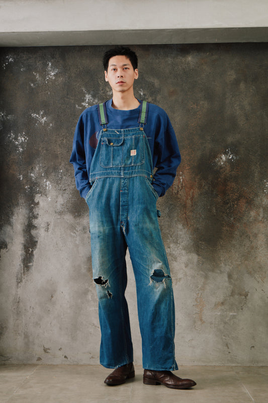 1940~50’s “TEST” Vintage Denim Overalls 原版古著丹寧工裝吊帶褲