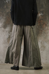 NOT CONVENTIONAL ONE OFF Deconstructed Plaid Hakama Pants 日本設計師品牌 解構重製毛邊格紋西裝寬褲