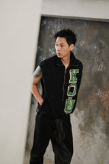 KAPITAL 30/- Fleece Kountry Half-Zip Vest Black 日本工藝品牌 學院風復古半拉鏈棉質背心