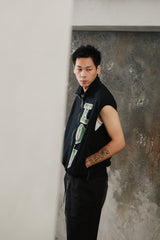 KAPITAL 30/- Fleece Kountry Half-Zip Vest Black 日本工藝品牌 學院風復古半拉鏈棉質背心