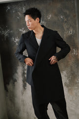 Ground Y Yohji Yamamoto Asymmetrical Jacket Black 山本耀司支線 黑色不對稱剪裁西裝大衣