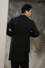 Ground Y Yohji Yamamoto Asymmetrical Jacket Black 山本耀司支線 黑色不對稱剪裁西裝大衣