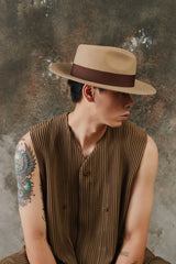 Brixton Messer Fedora Wool Felt Hat - Tan 美國加州品牌 羊毛氈寬檐紳士帽淺棕色