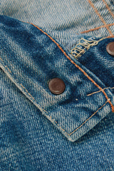 1966-1968 Levi's 501 Big E "Transitional" V-Stitch Single-Stitched Jeans with Grunge Patchwork 李維斯 大E 過渡期 油漬搖滾風格拼接牛仔褲
