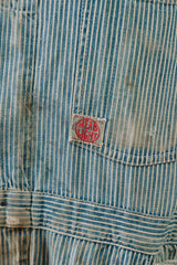 1940’s Vintage “Headlight” Striped Work Coveralls 40年代經典鐵路條紋丹寧連身工裝
