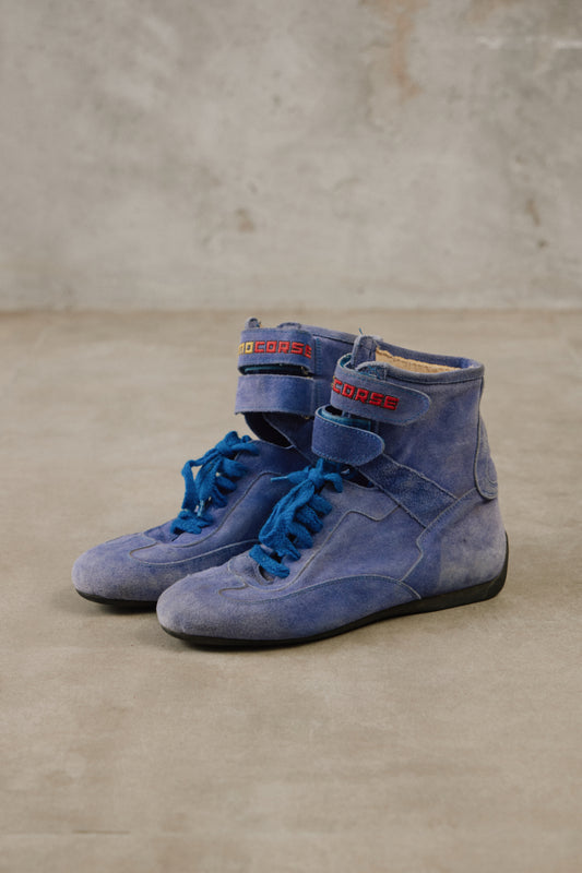 Vintage MOMO Corse Purple Suede FIA Approved Racing Boots 復古藍紫麂皮專業賽車靴